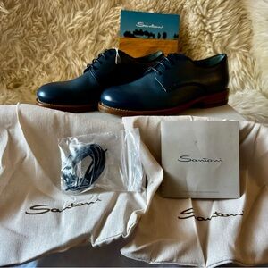 Santoni Women’s Navy Oxfords